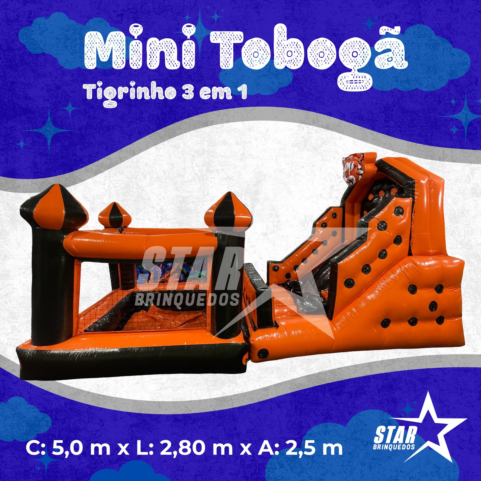 Mini Tobogã Tigrinho 3 em 1